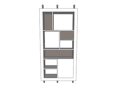Minimalist Modern Bookcase With Multi Size Open Compartments For Storage And 3d model