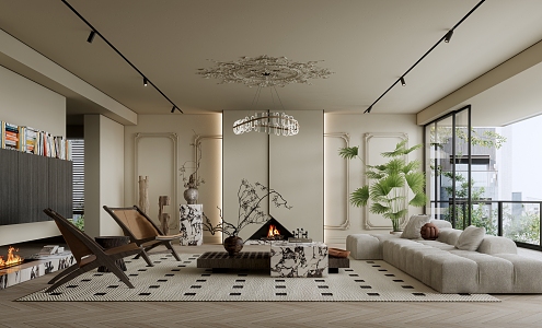 French Living Room 3d model