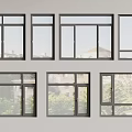 modern windows casement windows floor to ceiling windows 3d model