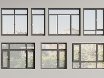 modern windows casement windows floor to ceiling windows 3d model