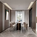 Elegant Modern New Chinese Style Living And Dining Room With Comfortable Sofas And Marble Floors