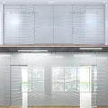 Modern Glass Partition With Patterned Lines For Contemporary Interior Space Design 3d model
