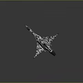 Camouflage Pattern Model Fighter Jet With Red Logo On Tail And Yellow Nose