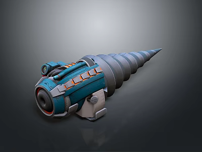 Creative Modern Spiral Furniture Design With Blue Gray Metal And Orange Accents 3d model