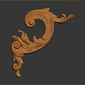 Elegant Golden Decorative Household Accessory With Intricate Floral Scroll Patterns