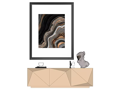 modern abstract painting decorative painting 3d model