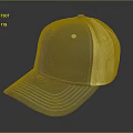 Casual Navy Blue Front Yellow Mesh Back Baseball Cap With White Stitched Brim
