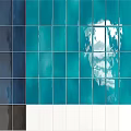 Modern Floor Design Featuring Glossy Ceramic Tiles In Green Brown White Black