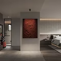 Modern Hotel Room Interior With King Bed Armchairs Coffee Table And Flat Screen TV