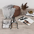 Modern sofa stool cushion pedal sofa stool 3d model