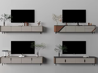 Modern TV Cabinet TV Background Cabinet 3d model
