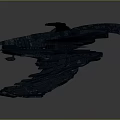 Advanced Dark Futuristic Spacecraft With Large Wing Structure For Interstellar Missions