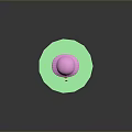 Cute Cartoon Chick Game Character Wearing Pink Hat Standing On Green Platform 3D Model Design