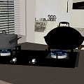 Stove Gas Stove Cookware 3d model