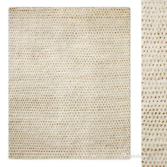 Soft Beige Square Rug With Intricate Woven Texture For Modern Home Decor 3d model 