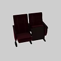 Red Upholstered Leisure Chairs with Wooden Armrests and Sturdy Legs
