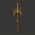 Golden Decorative Sword Featuring Scorpion Ornament And FZS Engraving