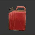 Red Gasoline Can With Red Handle And Black Cap Isolated On Gray Background