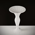 Elegant White Ceramic Vase Standing On White Tabletop With Black Background