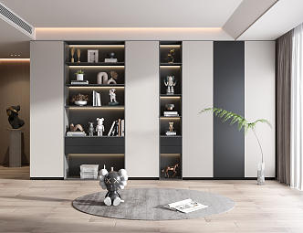 Modern bookcase 3d model