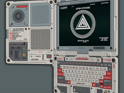 Vintage Electronic Console With Screen Triangle Symbol System Override And Keyboard 3d model