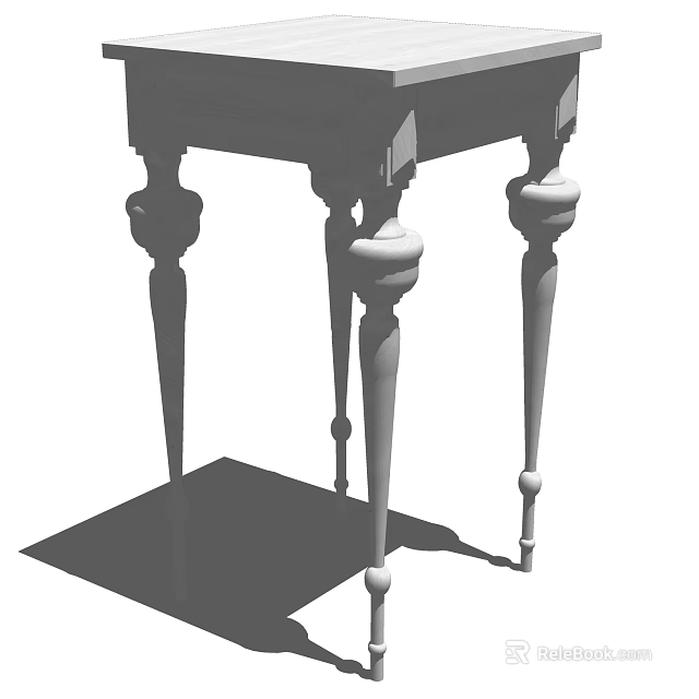 Elegant Side Table With Decorative Ornate Legs And Classic Design 3d model 