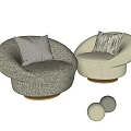 Modern Single Sofa Fabric Single Sofa Cream Single Sofa Casual Chair 3d model