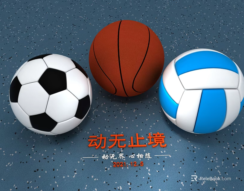 High Quality Sports Equipment Including Soccer Basketball And Volleyball Training Balls 3d model 