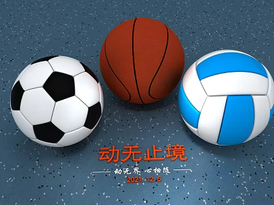 High Quality Sports Equipment Including Soccer Basketball And Volleyball Training Balls 3d model