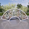 Modern campus style display window 3d model