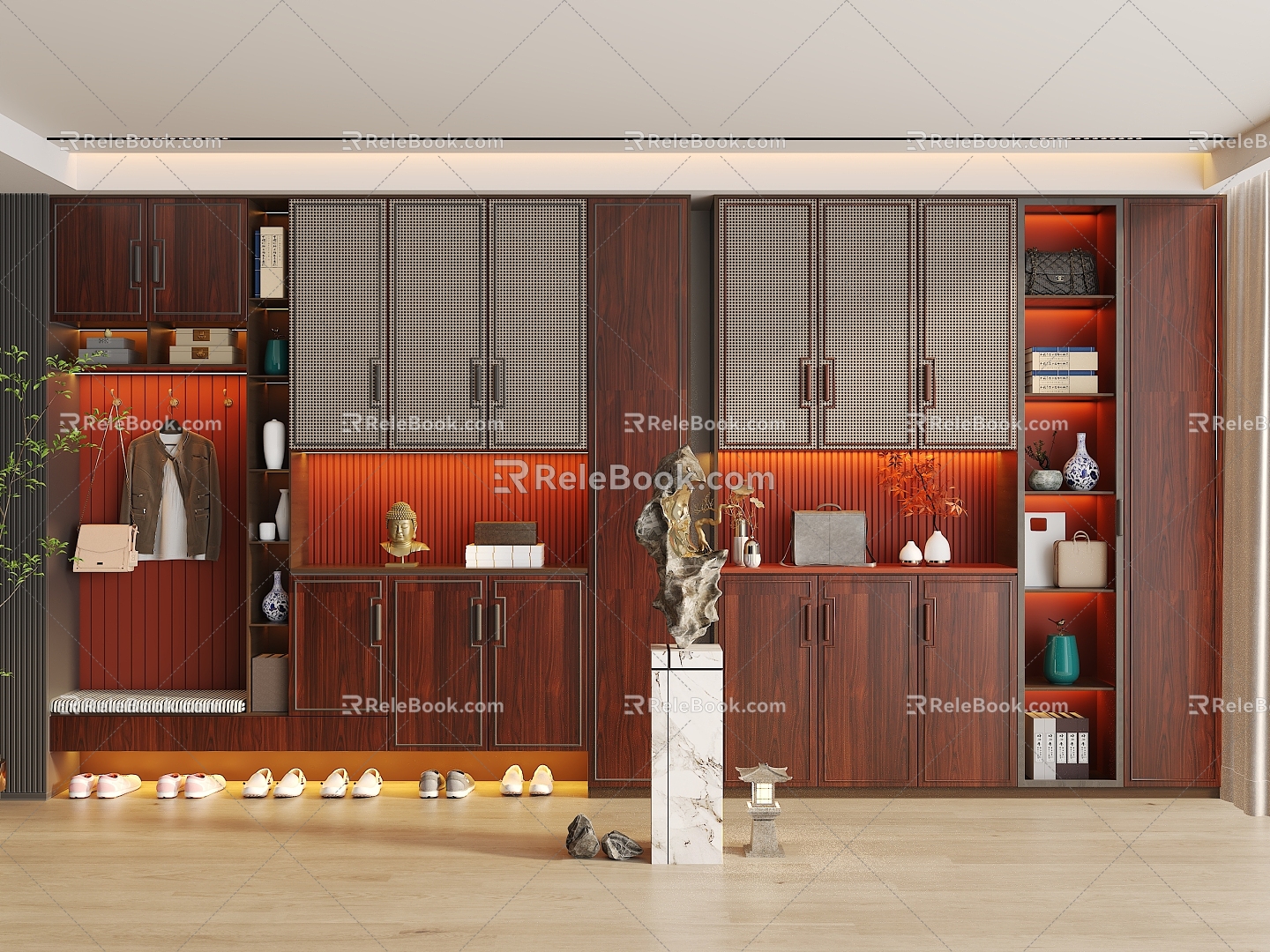 New Chinese Shoe Cabinet 3d model