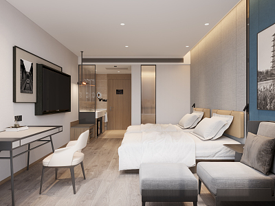 Hotel Rooms Modern Rooms 3d model