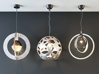 Modern chandelier fashion simple metal chandelier combination 3d model