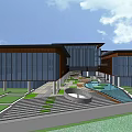 Modern Multi story Office Building With Glass Curtain Wall And Blue Sky Exterior