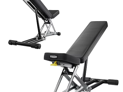 Adjustable Fitness Bench With Sturdy Metal Frame And Black Padded Seat For Home Gym 3d model