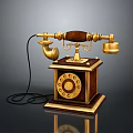 Vintage Retro Computer Desktop With Brown Gold Design Square Casing And Wired Connection