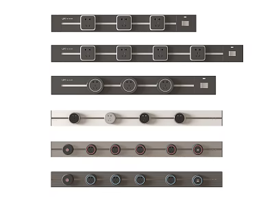 Modern Switch Panels With Various Designs Including Control Knobs And Buttons 3d model