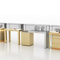 Stylish Display Shelving Units and Showcase Cabinets With Glass Doors Wooden Frames and Metal Shelves