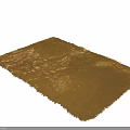 Golden Brown Plush Square Rug With Soft Furry Texture For Home Decor