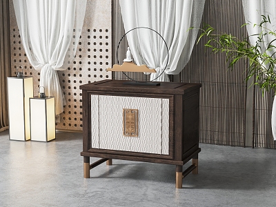 New Chinese bedside table 3d model