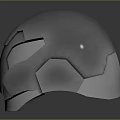 Silver Modern Helmet with Geometric Patterns and Ventilation Vents as Futuristic Headwear Accessory