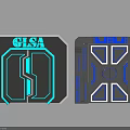 Modern Double Door Design With Blue Black Colors And GLSA Logo