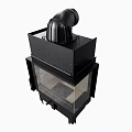 Modern Black Metal Freestanding Fireplace Interior Design With Glass Door And Firebox