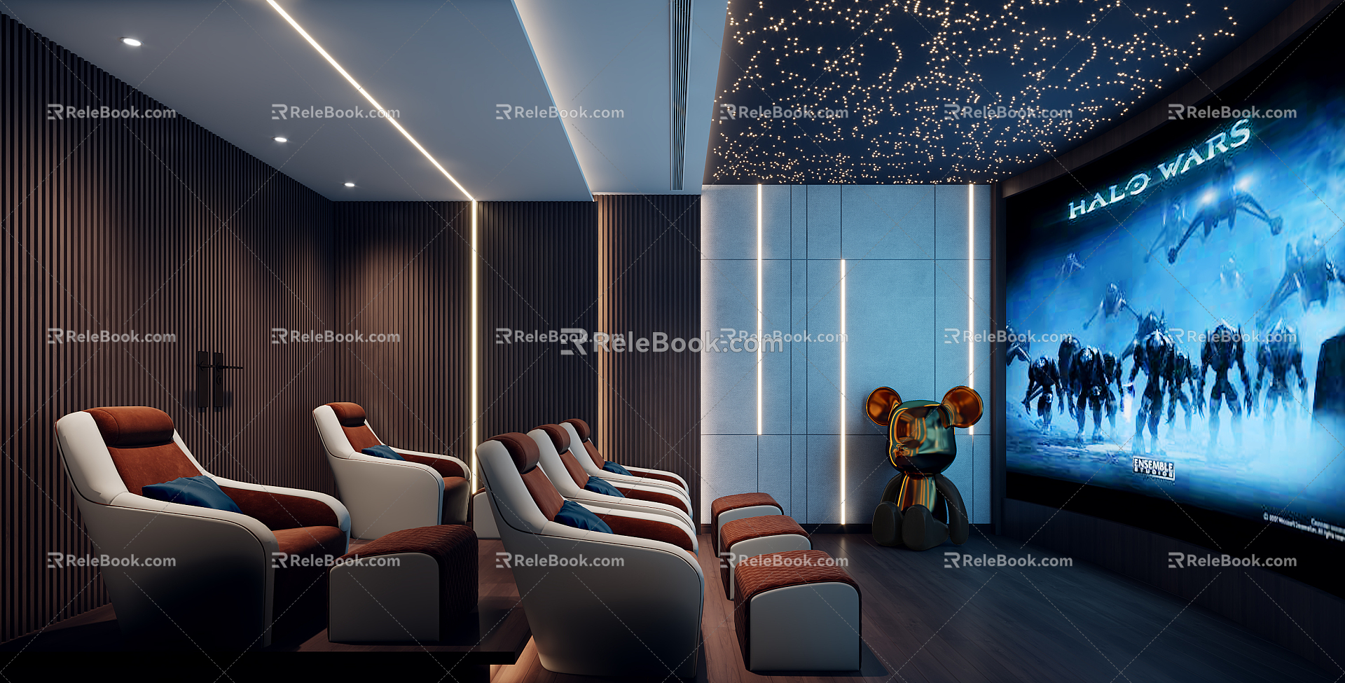 Modern AV Room AV Room Home Theater 3d model