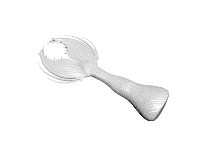 3D Rendered Kitchen Whisk Tool With Textured Handle And Mesh Head Design 3d model