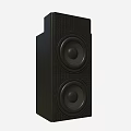 Modern Black Vertical Speaker With Large Audio Drivers And Grid Design 3d model