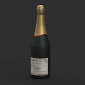 Elegant Green Champagne Bottle With Golden Cap And Brut Vintage Label