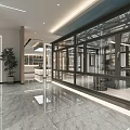 Luxurious Door Showroom Showcasing Various Styles With Decorative Frames Lighting And Elegant Floor