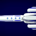 Futuristic White Spaceship With Blue Accents For Interstellar Exploration Missions