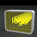 Modern Commercial Device With Yellow Illuminated Lines And Frame Structure 3d model